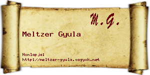 Meltzer Gyula névjegykártya